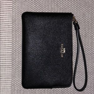 Coach black wristlet- brand new! In box with tags